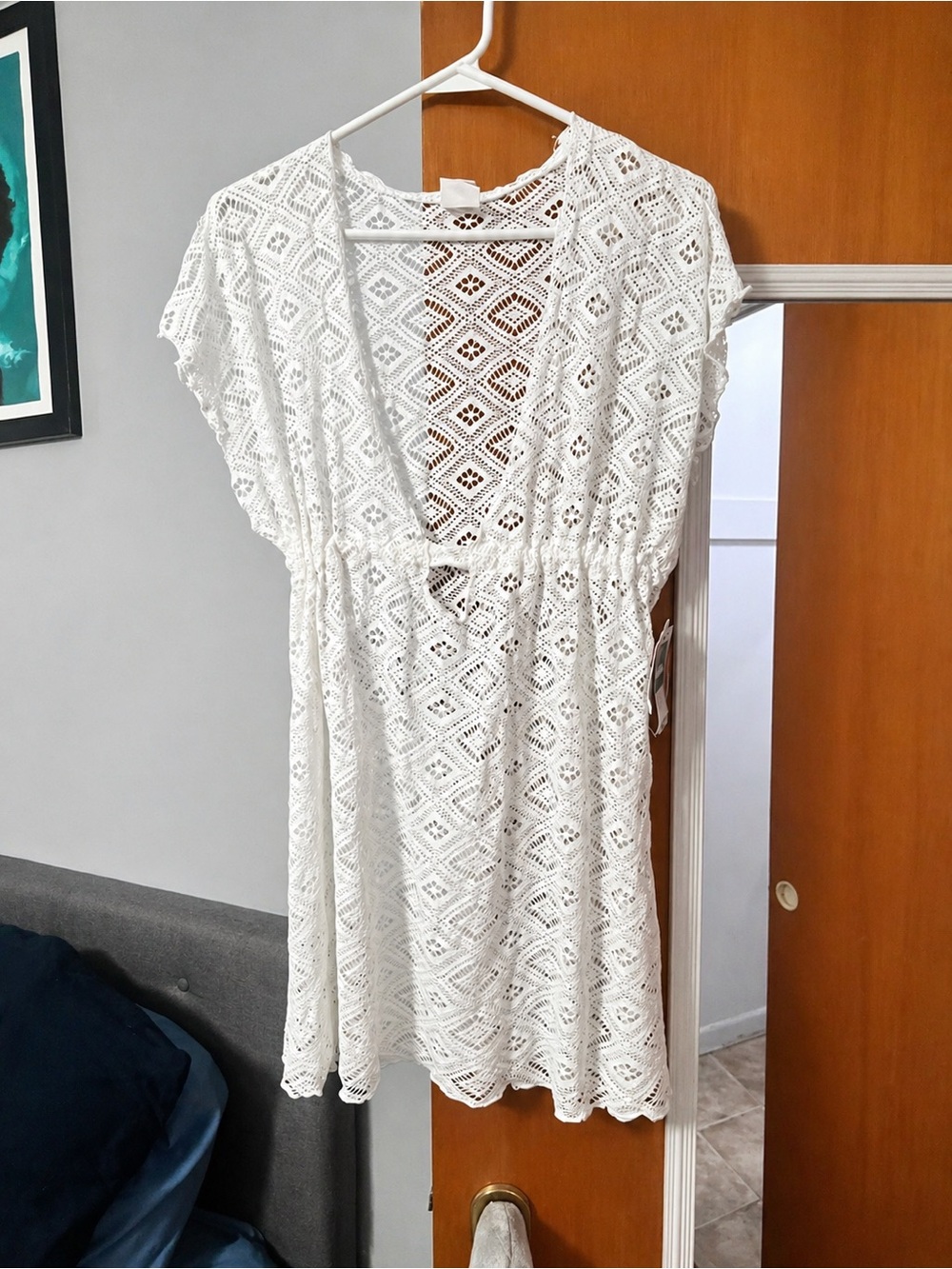 BECCA White Crochet Beach Cover-Up Dress